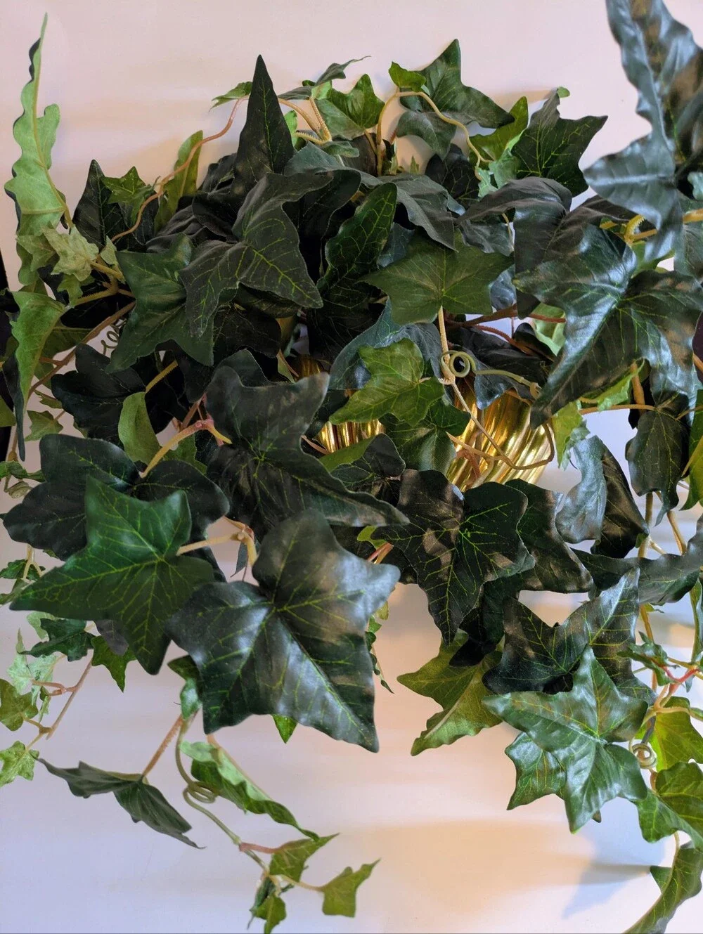 SYROCO Gold Decorative Wall Shell Pocket Shelf Includes Artificial Ivy 1962 VTG